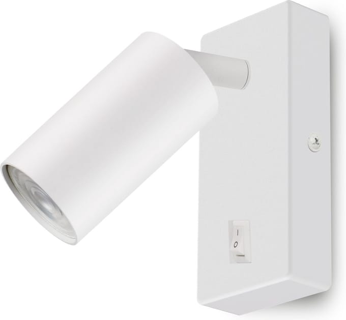 Maclean wandlamp - spot - rond - GU10 - met schakelaar - 55x100mm - kleur wit - MCE369 W