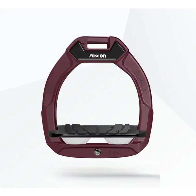 Veiligheidsstijgbeugels Paardrijden Schuin Grip Bordeaux/ zwart/ wit kind Flex-On Safe-On