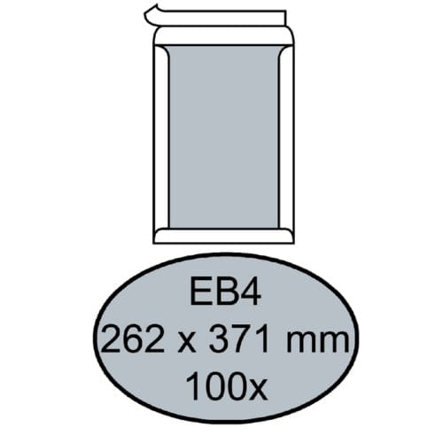 Envelop Quantore bordrug EB4 262x371mm zelfklevend wit 100 stuks