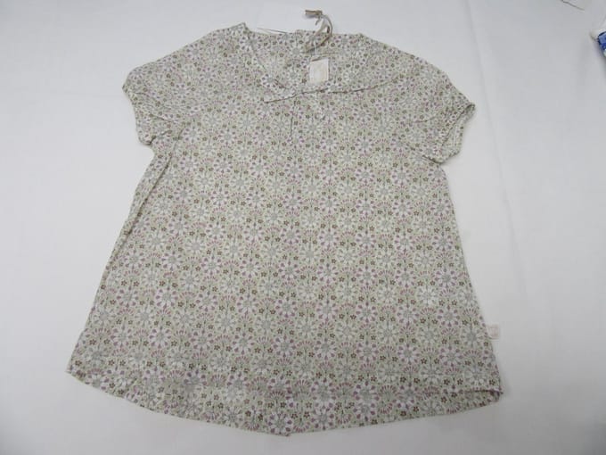 noukie's , meisje, blouse , korte mouw , bloempje , groen / paars , 4 jaar 104