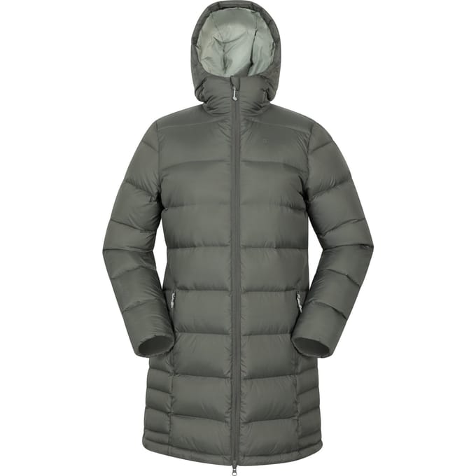 Mountain Warehouse Dames Stratus Extreme Opvouwbare Lange Donsjas (Khaki Groen)