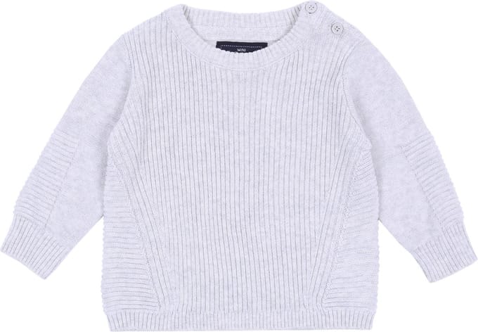 Geribde trui beige