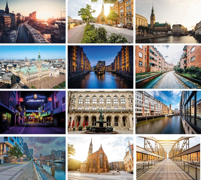 Ansichtkaartenset Hamburg
