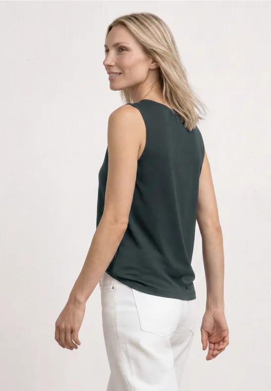 Top met ronde hals en uitgesneden detail