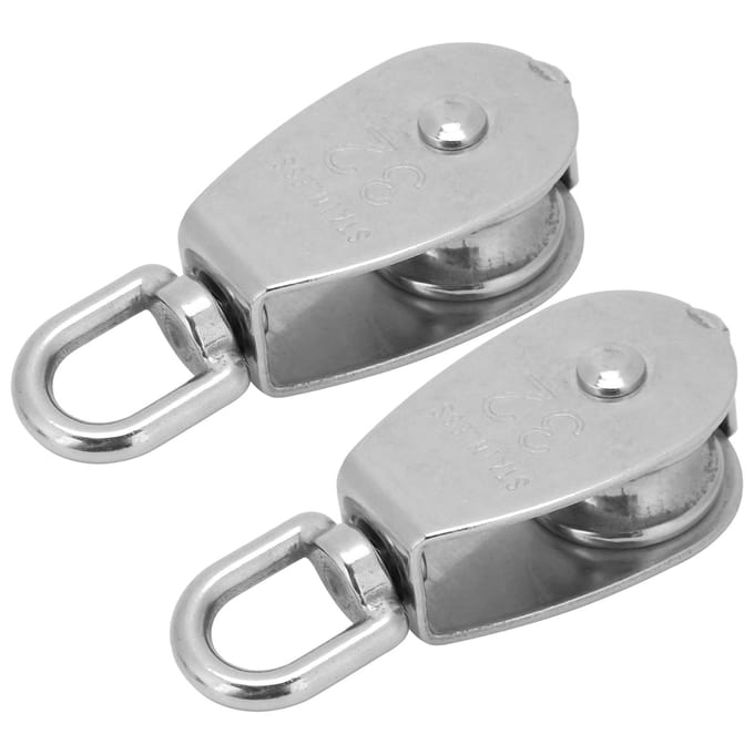 2 stuks Kabel Enkele Katrol Blok RVS Hangende Draad Slepen Hijsen Touw Wiel