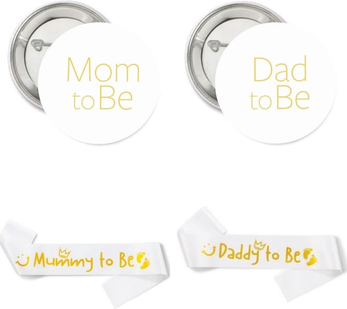 Sweet-One Babyshower set Daddy To Be & Mummy To Be - 4-delig