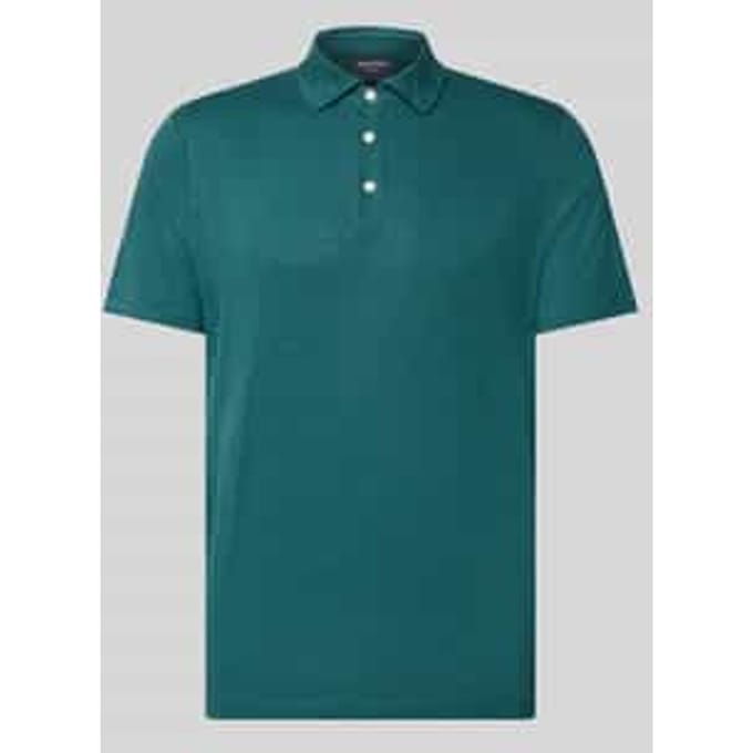 regular fit poloshirt van mix van linnen en elastaan