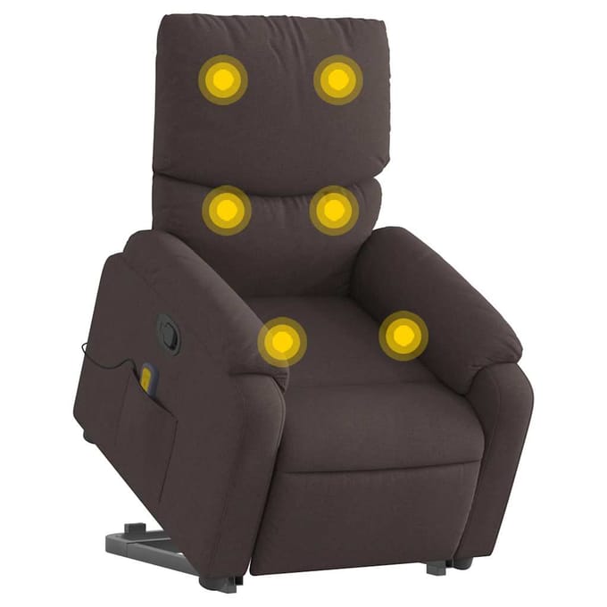 vidaXL - Sta-op-massagestoel - verstelbaar - stof - donkerbruin