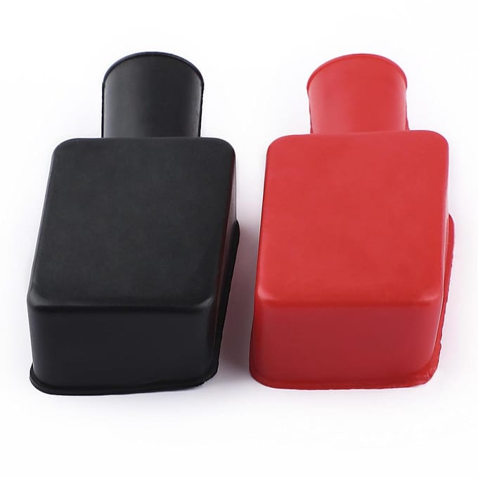 Batterijhoezen - Poolbeschermers - Accu Isolatie - Kleurcodering - 2 stuks - Rood en Zwart