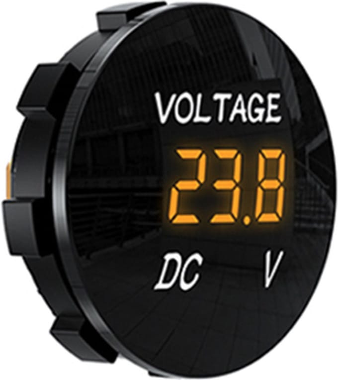 Voltmeter digitaal inbouw 6-48V Oranje 36x16mm