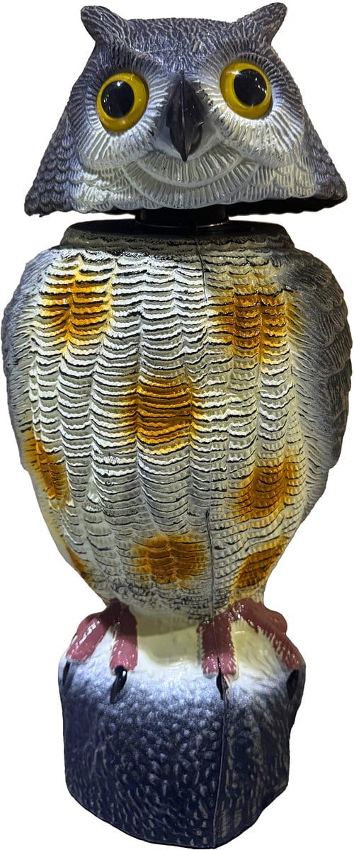Vogelafweer uil - grijs-wit - 18x40x16 cm - voor buiten
