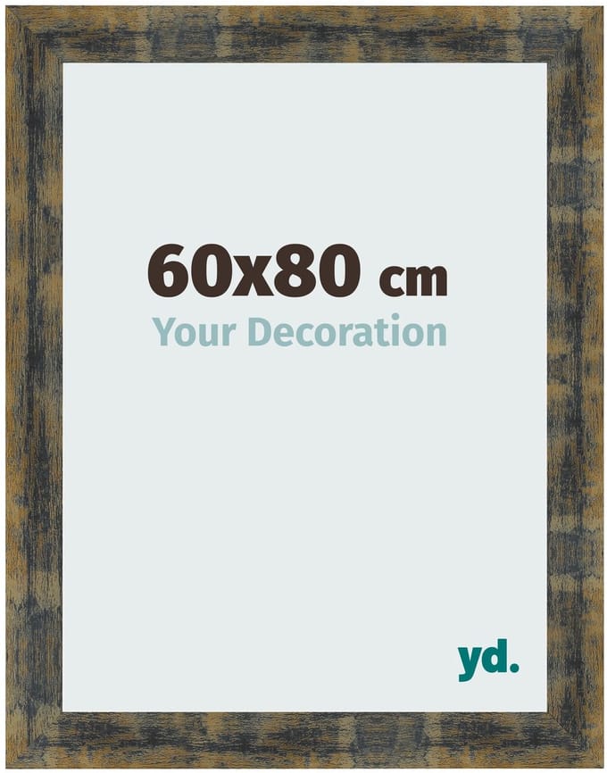 Your Decoration - Fotolijst 60x80 cm - MDF - Blauw Goud Gemeleerd - Pisa