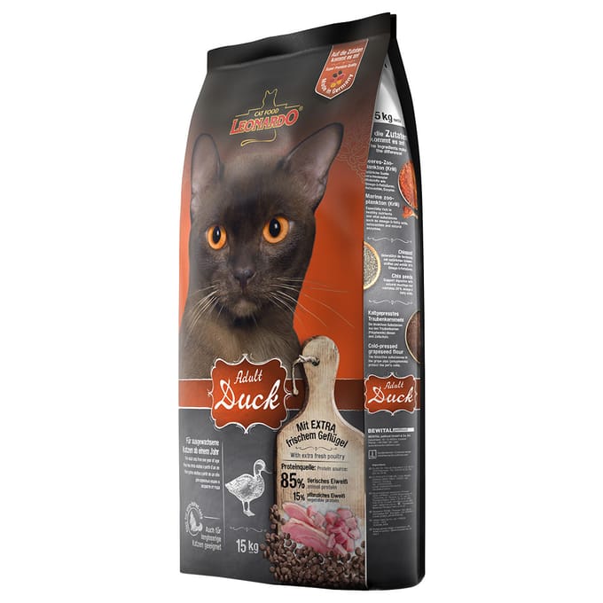 15kg Adult Eend Leonardo Kattenvoer