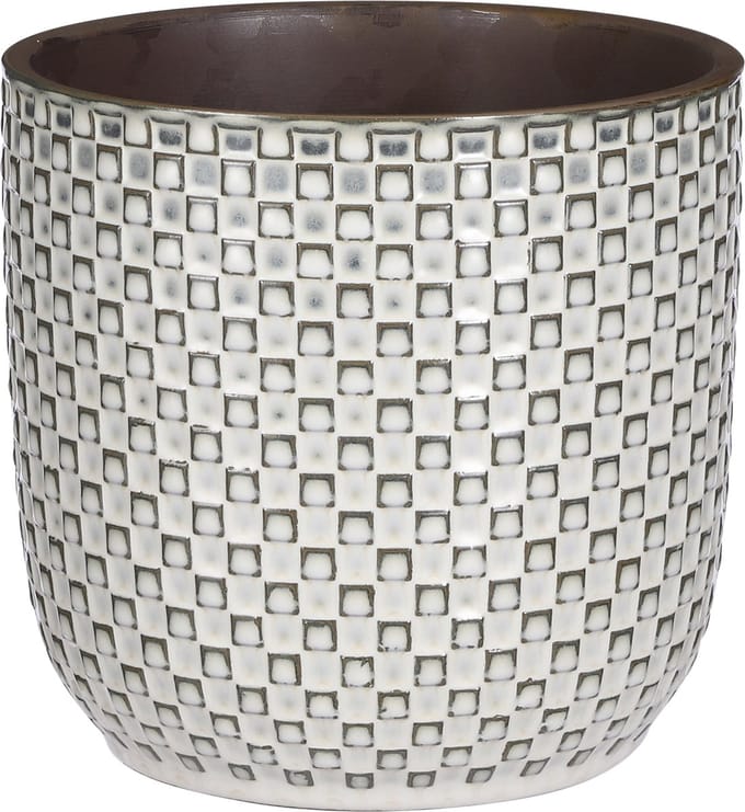 Mica Decorations Daan Bloempot - H18 x Ø19 cm - Wit