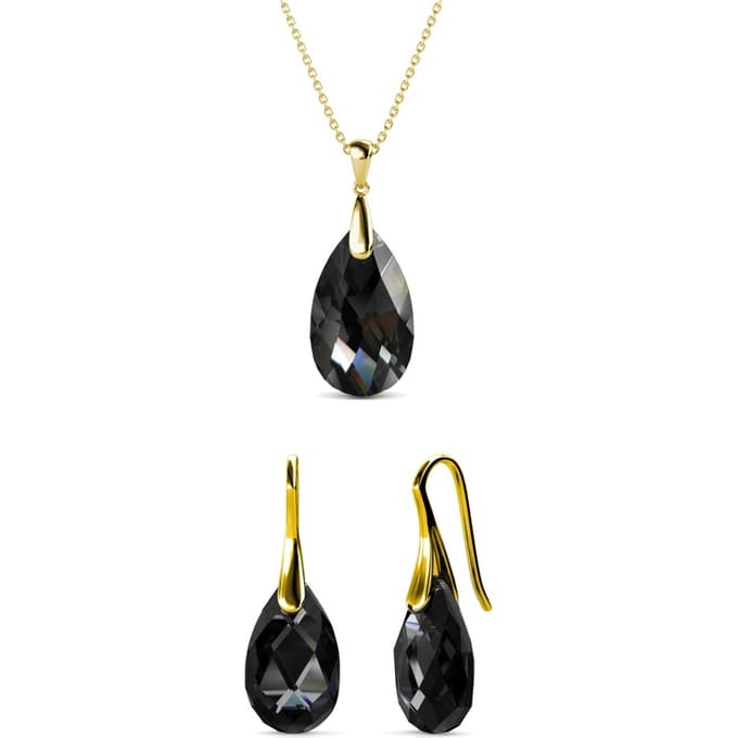 Teardrop haaksets - Goud en zwart