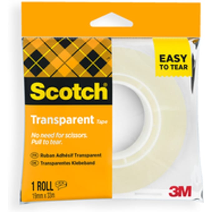 Plakband Scotch 508 19mmx33m transparant 1 rol