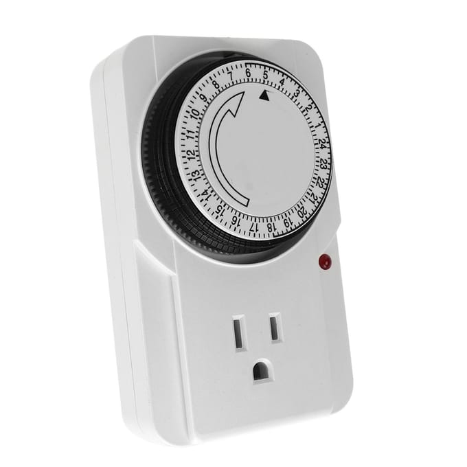 Mechanische Stopcontact Timer 24 Uurs Cyclus 3-polig 2 Modi Lichtindicator Inplugbare Elektrische Timer voor white