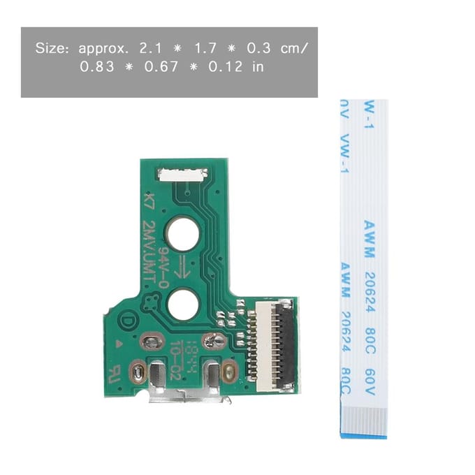 Carte de Charge USB Port Prise Chargeur JDS-030 pour Manette PS4 Câble Plat blue