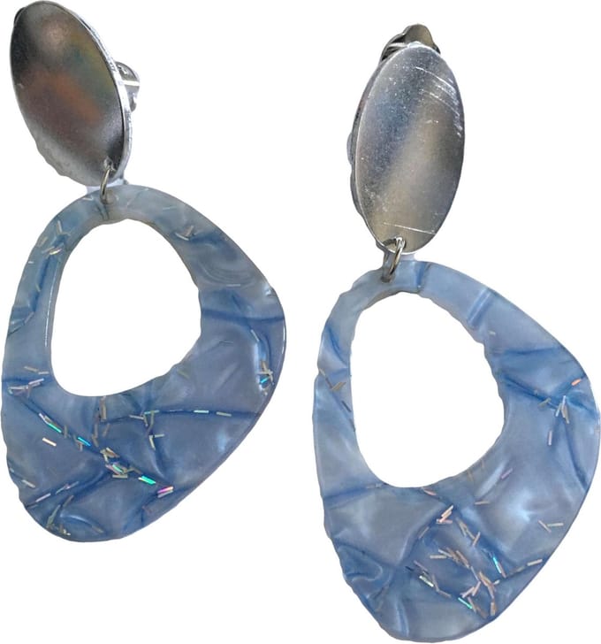 Petra's Sieradenwereld - Clipoorbel hanger blauw (364)