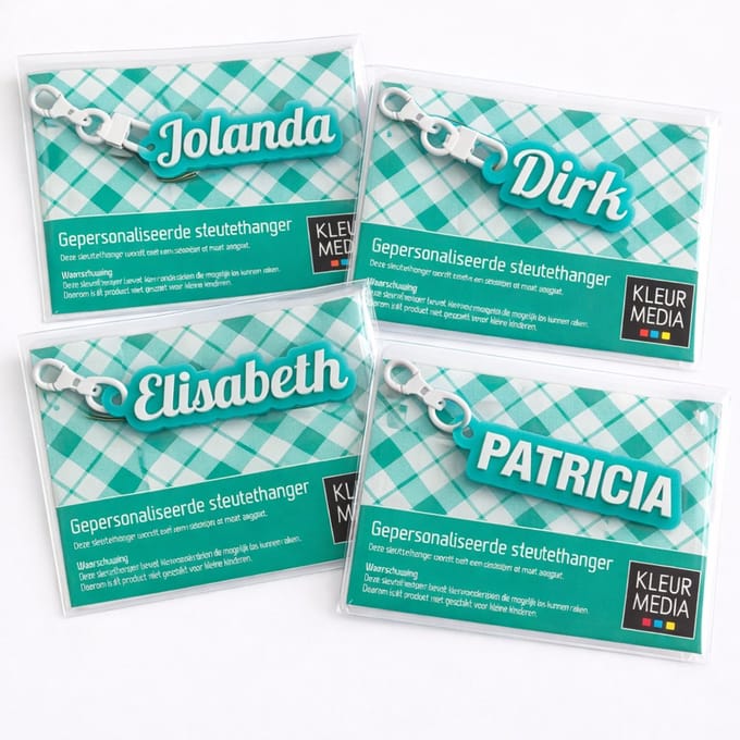 Sleutelhanger met naam - Kleur Groen - Harvast Font - Strak - Gepersonaliseerd cadeau
