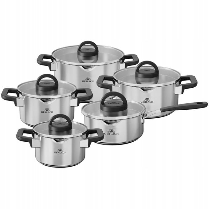 Gerlach AMBIENTE PLUS panelenset 10-delig RVS met afgietfunctie