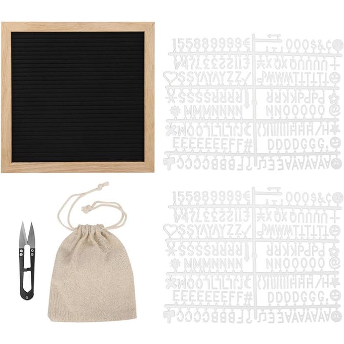 Vilten Letters Berichtbord Teken Verwisselbare Letters Cijfers Kamerdecoratie RequisietZwart zwart
