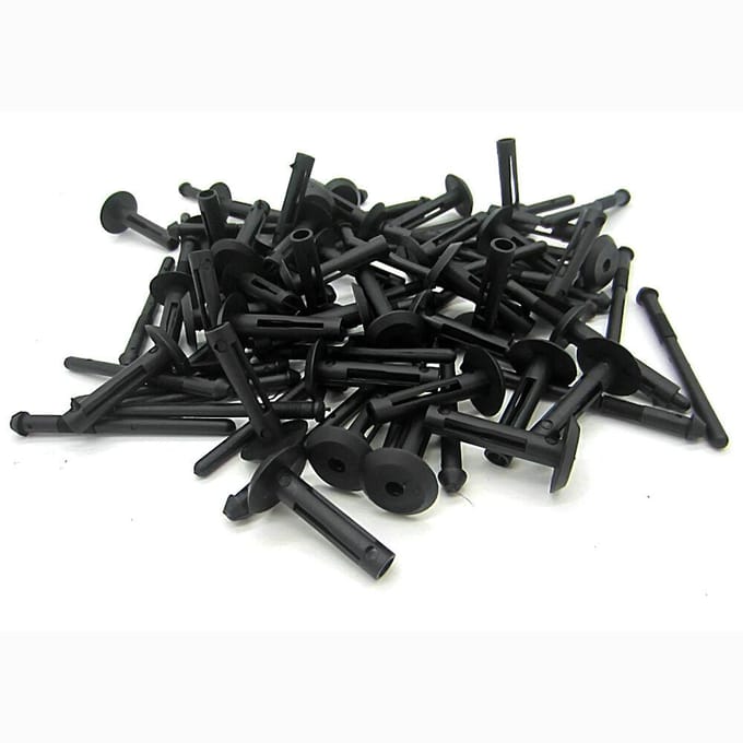 Clips de fixation de retenue de rivet de garniture de panneau de pare-chocs de voiture, 100 pièces pour BMW, trou de poussée de 6mm black