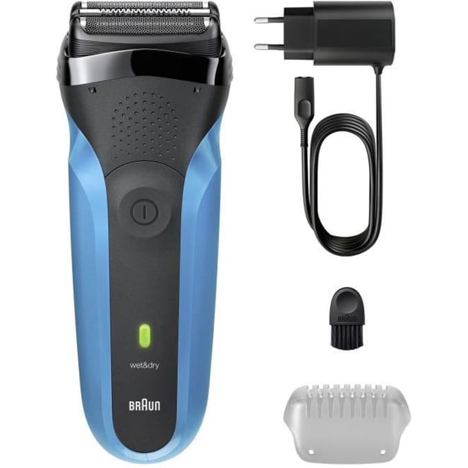 Elektrisch scheerapparaat BRAUN Series 3 - Blauw en zwart - Batterijduur 30 minuten - Snellaadfunctie 5 minuten zwart