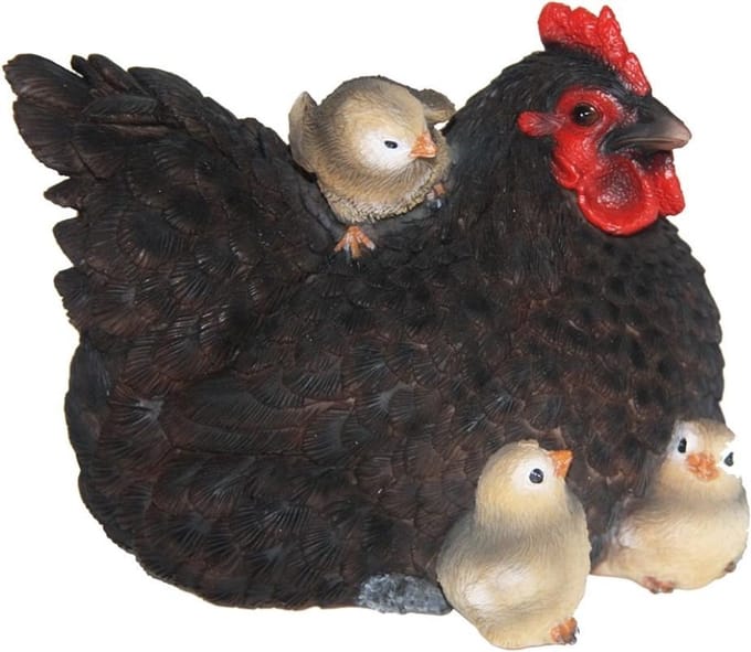 Esschert Design Kip Met Kuikens 15,2 X 12,3 Cm Polyresin