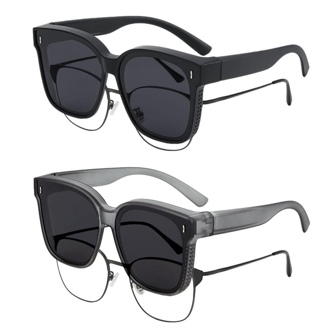 Polarized Zonnebrillen voor Vrouwen - Fit Over Bril, UV Bescherming, 2 Stuks