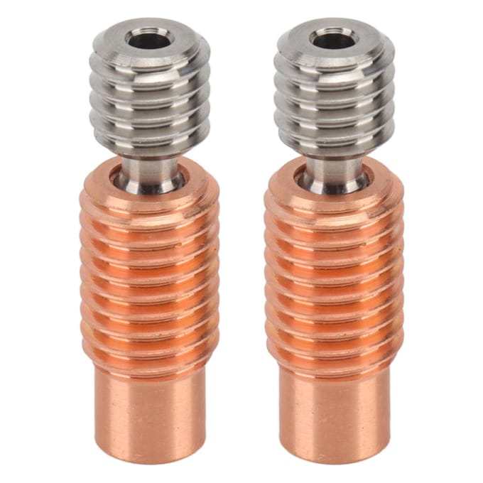 2 Stuks Nozzle Keel Hitteonderbreker Hitteonderbreker Buis Schroefdraad 3D Printer Accessoire voor V6 gray
