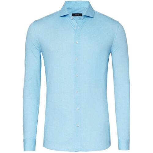 Desoto Luxury Overhemd Uni Color Minimal Texture Aqua / male