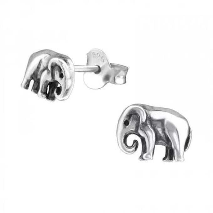 Zilveren oorknop, olifant (3MM)