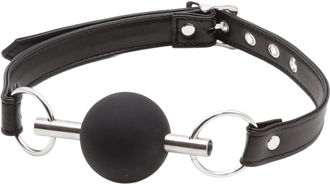 Smart Moves - Luxueuze Ball Gag - Zwart/Zilver
