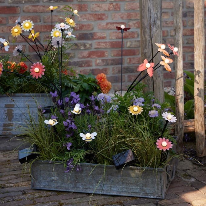 Kaemingk | Solar Zonnebloem Metaal Steady | 6 x 6 x 60 cm