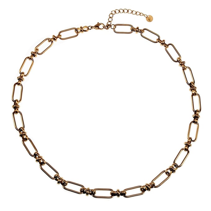 50cm Ketting Dames - RVS 14K Goud Plated - Ovale Schakelketting - Verstelbaar