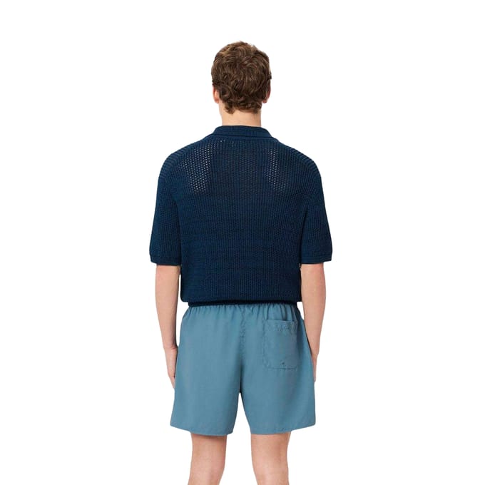 Lacoste Heren Monochrome Middellange Zwembroek (Blauw)