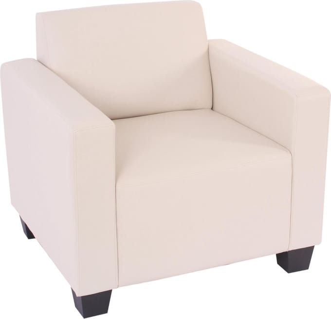 Modulaire loungestoel Lyon, kunstleer ~ crème