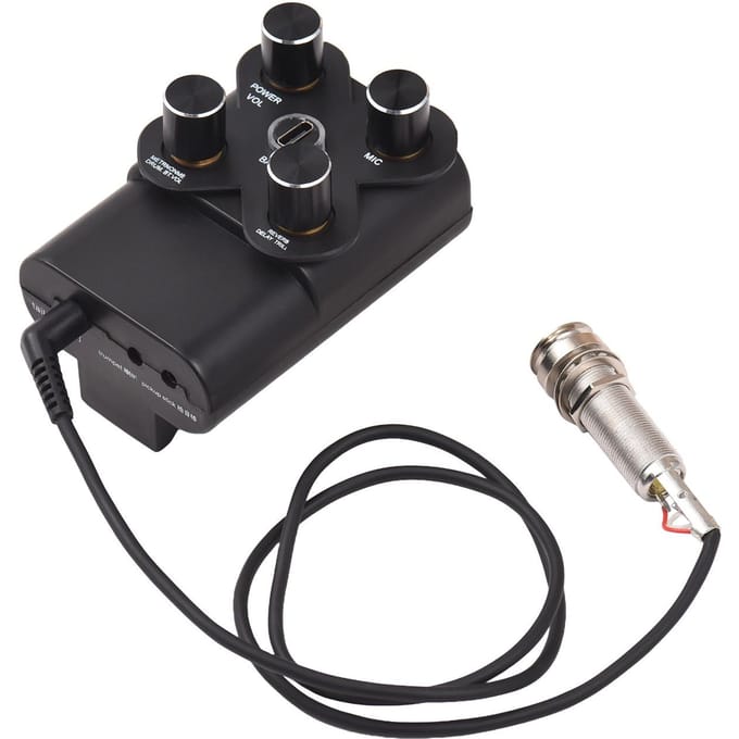 Gitaar Pickup Klassieke Gitaar Pickup Vibratie Pickup met BT Ingebouwde Drum Machine Metronoom zwart