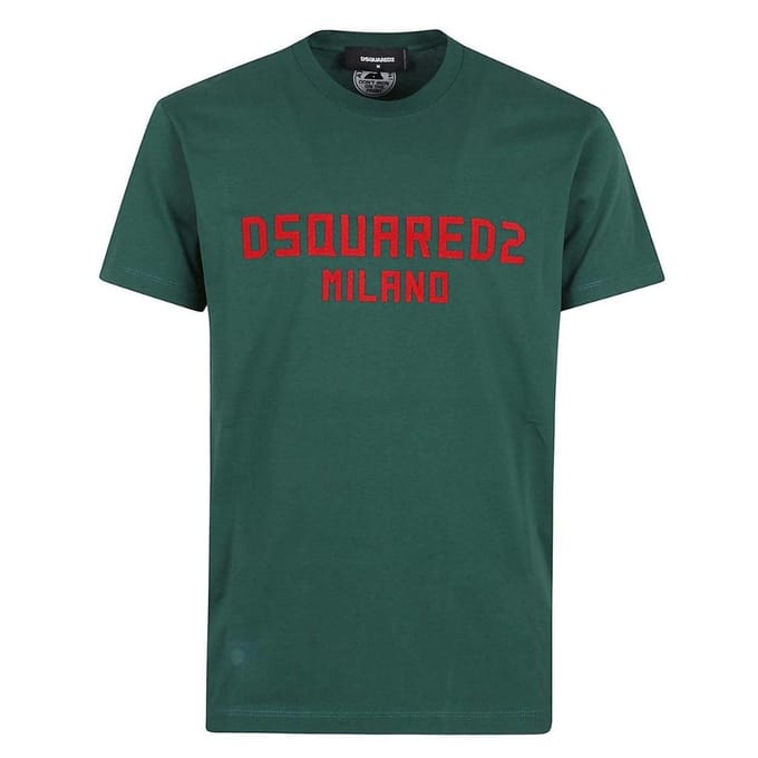 DSquared2 Heren Milano Katoen T-Shirt (Groen)