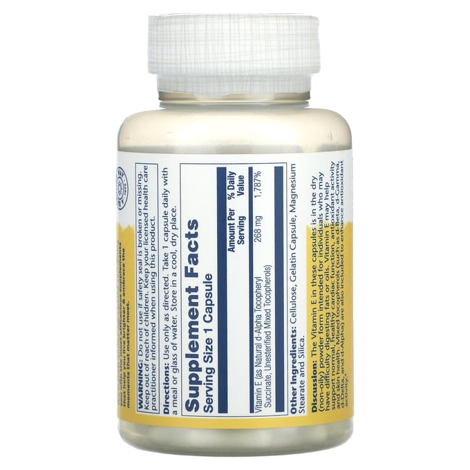 Vitamine E in droge vorm, 268 mg, 100 capsules