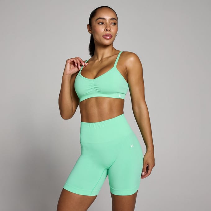 MP Dames Tempo Naadloze Ruched Front Sport-BH - Mintgroen - XXL
