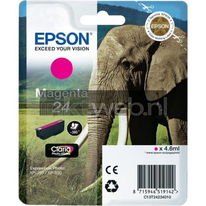 Epson T2423 nr. 24 inktcartridge magenta (origineel)