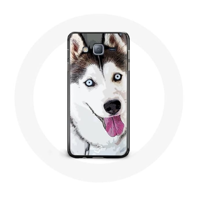 Case voor Samsung galaxy J7 2016 Witte Siberische Husky Blauwe Ogen