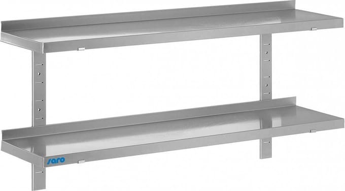 SARO RVS wandrek met 2 planken - hoog draag vermogen - hccp - 2 jaar garantie
