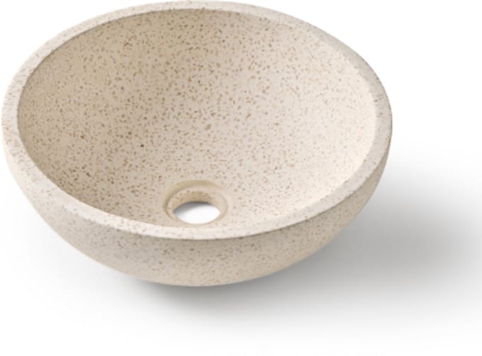 Terrazzo waskom rond wit 35x35x13 cm - Lirona