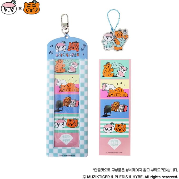 Porte-clés SEVENTEEN BONGBONGEE x MUZIKTIGER 4cut bleu
