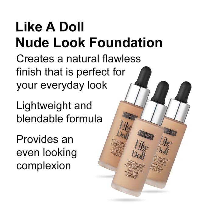 Pupa Milano Like A Doll Make-Up Fluid 020-Light Beige 30ml