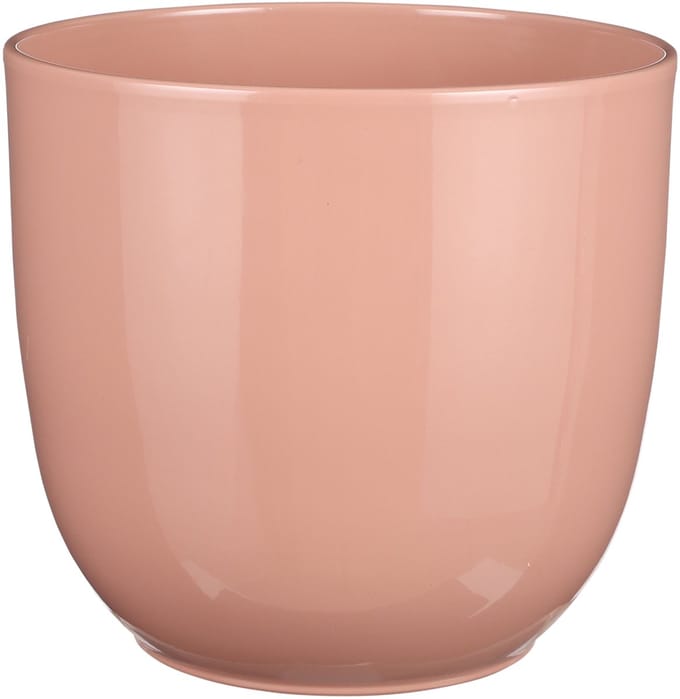 Mica Decorations Plantenpot/bloempot Tusca - Lichtroze - keramiek - glans - D25/H23 cm