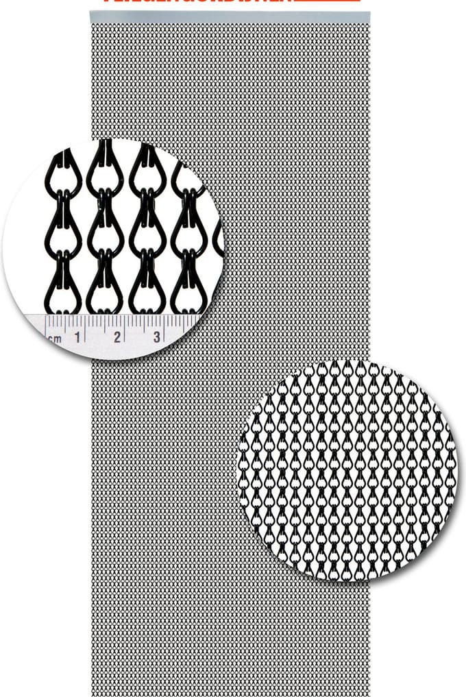 Vliegengordijn Aluminium - 90 x 210cm - Zwart